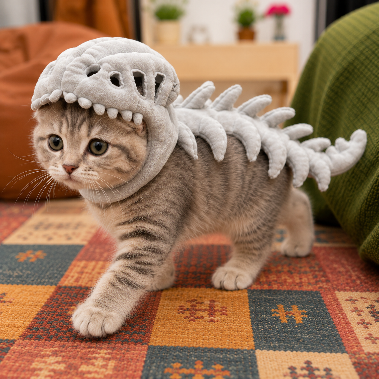 Skeleton Dinosaur Headgear Pet Cat Hat
