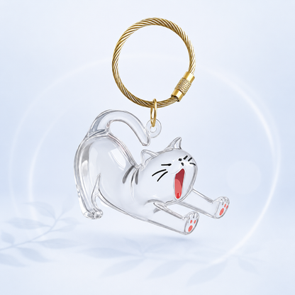 New Transparent Cat Hair Storage Box Decorative Capsule Bag Keychain Pendant
