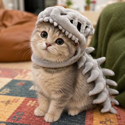Skeleton Dinosaur Headgear Pet Cat Hat