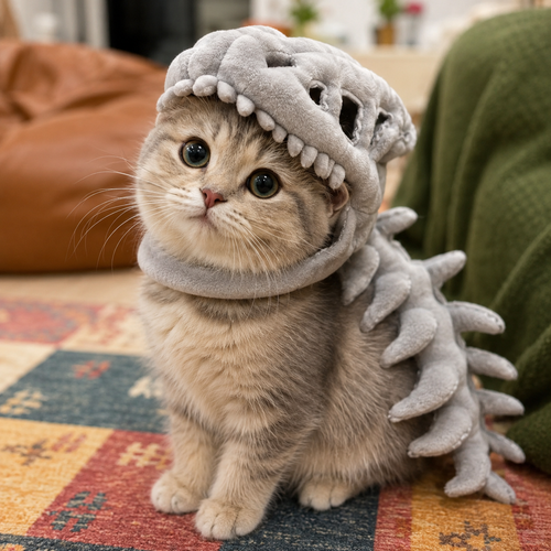 Skeleton Dinosaur Headgear Pet Cat Hat